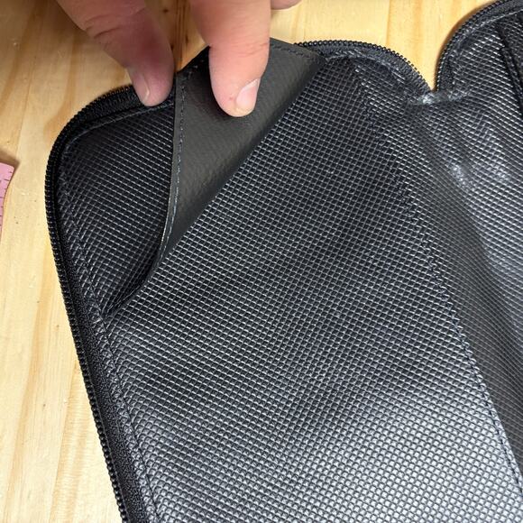 Bottega Veneta Zip Around Compartment Pouch Wallet Organizer Black Leather Italy - Picture 7 of 11